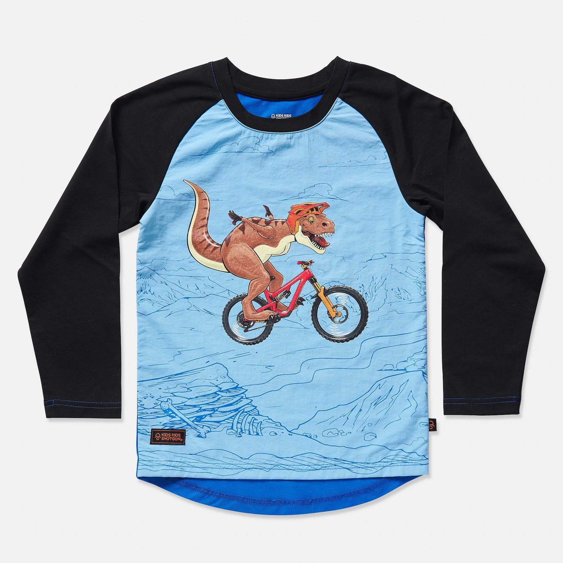 mountainbike trikot kinder DIALLED DINO WINDDICHTES MTB-JERSEY FÜR KINDER – Kids Ride Shotgun DE